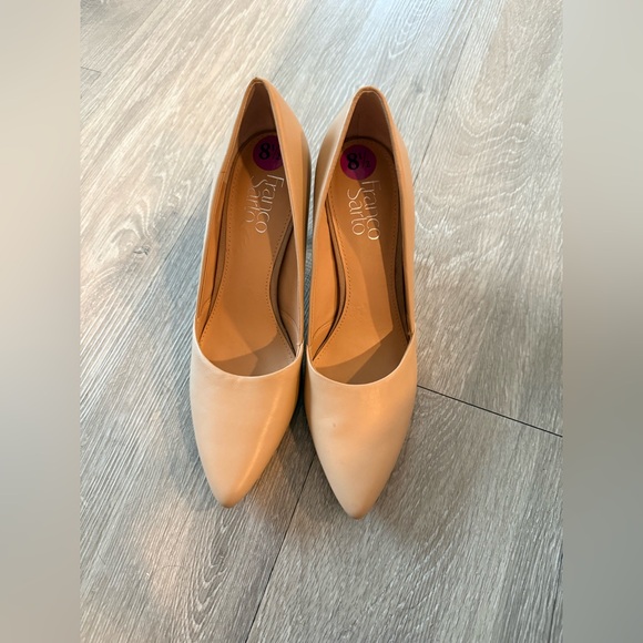 Franco Sarto Shoes - Franco Sarto Beige Pointed-Toe Leather Pumps
